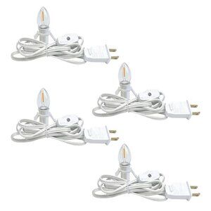 4 Pack Clip-in Lamp Cord Replacement Christmas Village Houses On/Off Switch Plug